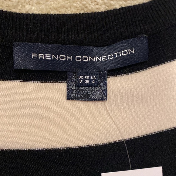 NWT French Connection black and cream thick stripe sweater dress - Picture 2 of 3